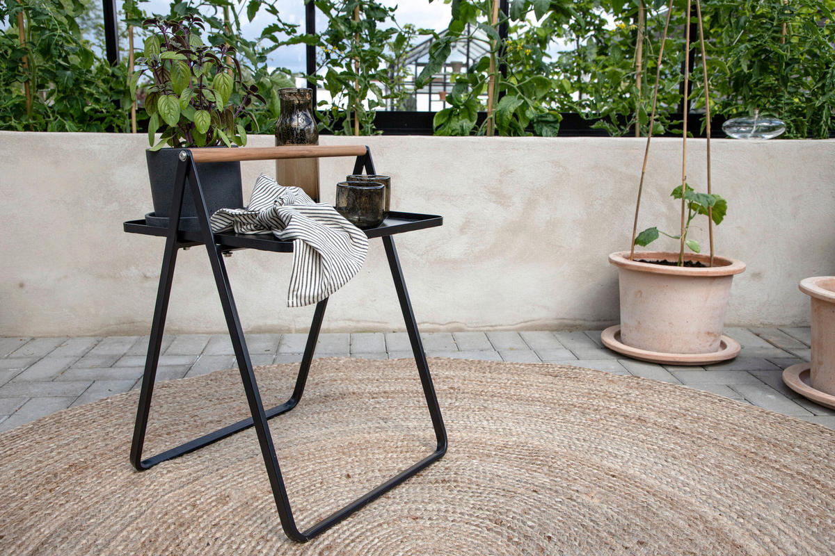 LOUNGETISCH 43/43/59 cm Metall  - Schwarz, MODERN, Metall (43/43/59cm) - Gardenson