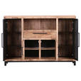SIDEBOARD  in 160/110/43 cm  - Schwarz/Naturfarben, LIFESTYLE, Glas/Holz (160/110/43cm) - Landscape