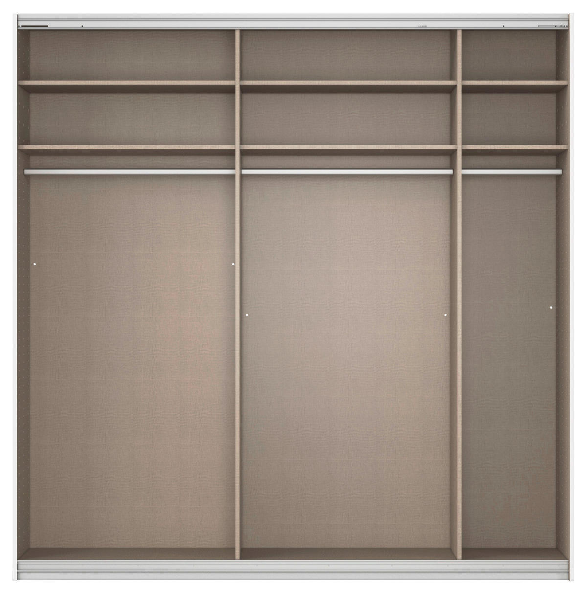 SCHWEBETÜRENSCHRANK 225/229/62 cm 2-türig Silberfarben, Weiß  - Silberfarben/Alufarben, MODERN, Holzwerkstoff/Metall (225/229/62cm)