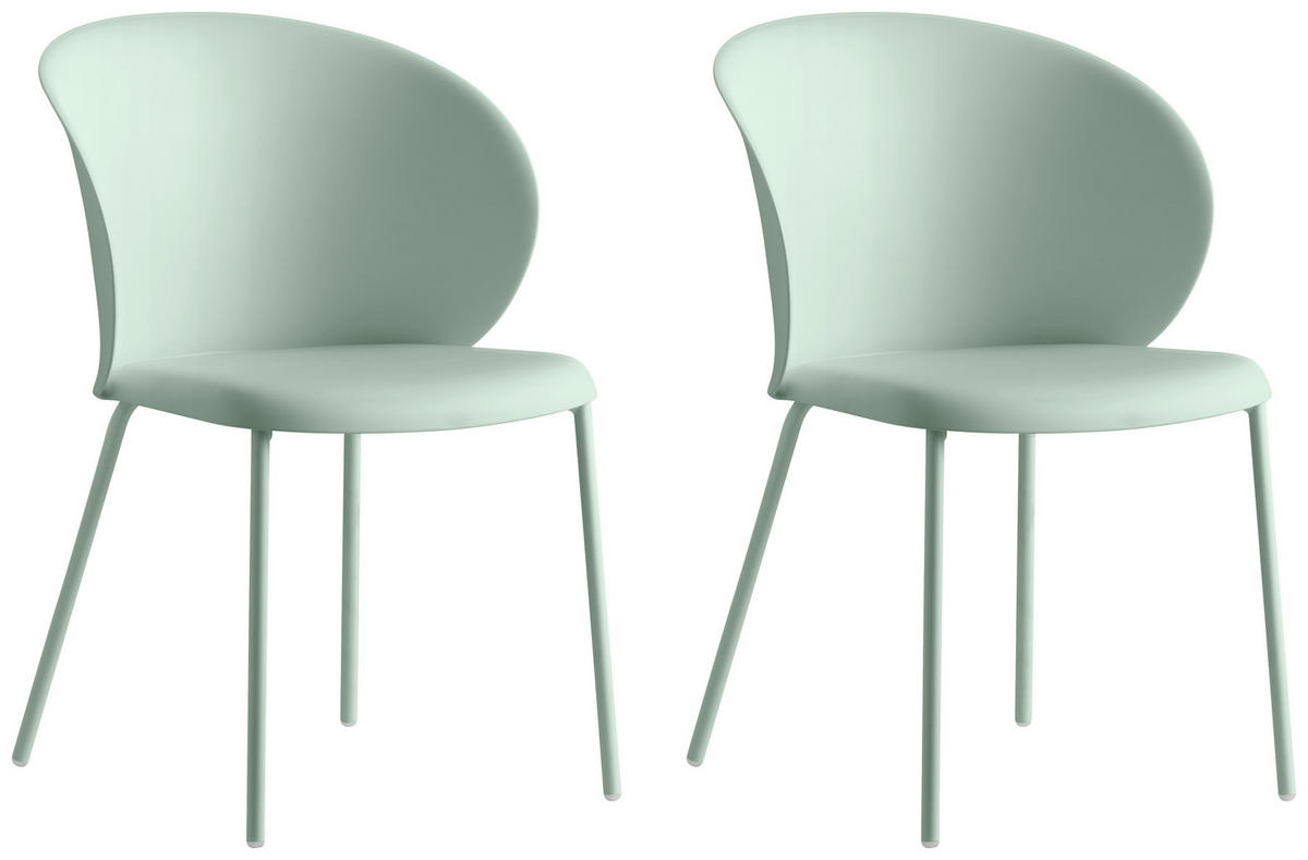 GARTENSTUHL-SET Pastellgrün  - Pastellgrün, Basics, Kunststoff/Metall (55/76/56cm) - Connubia 