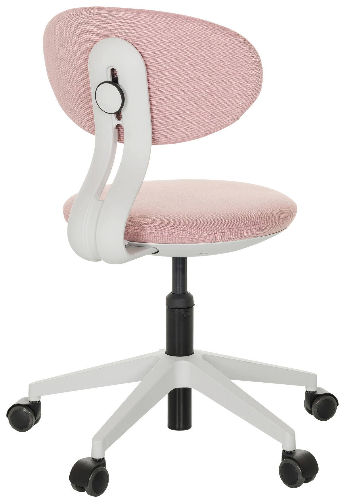 OTOČNÁ ŽIDLE PRO MLÁDEŽ, růžová - bílá/růžová, Basics, textil/plast (42/66-87/52cm) - MID.YOU