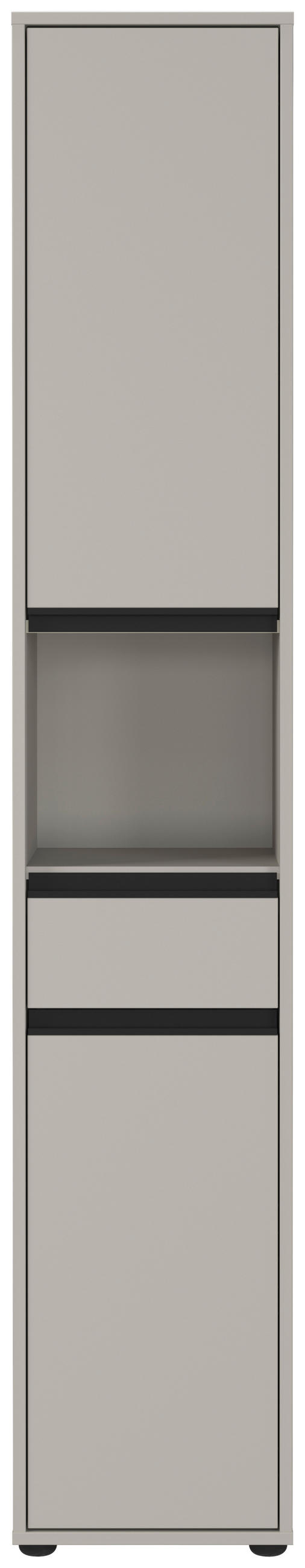 HOCHSCHRANK 33/181/34 cm  - Schwarz/Grau, MODERN, Holzwerkstoff/Kunststoff (33/181/34cm) - Germania