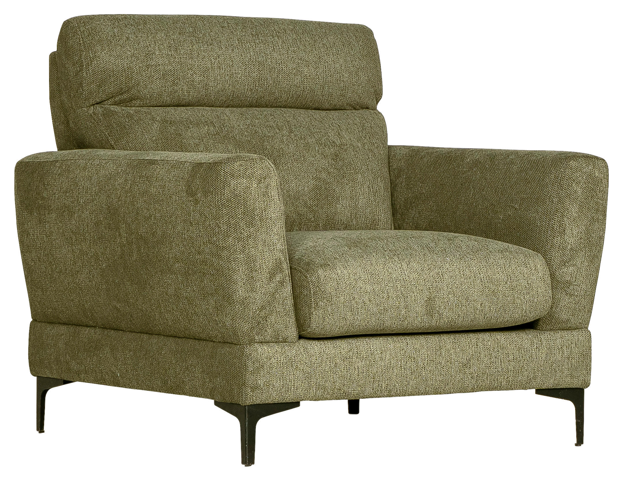 FÅTÖLJ i trä, metall, textil olivgrön  - olivgrön/svart, Klassisk, metall/trä (105/98/101cm) - Novel