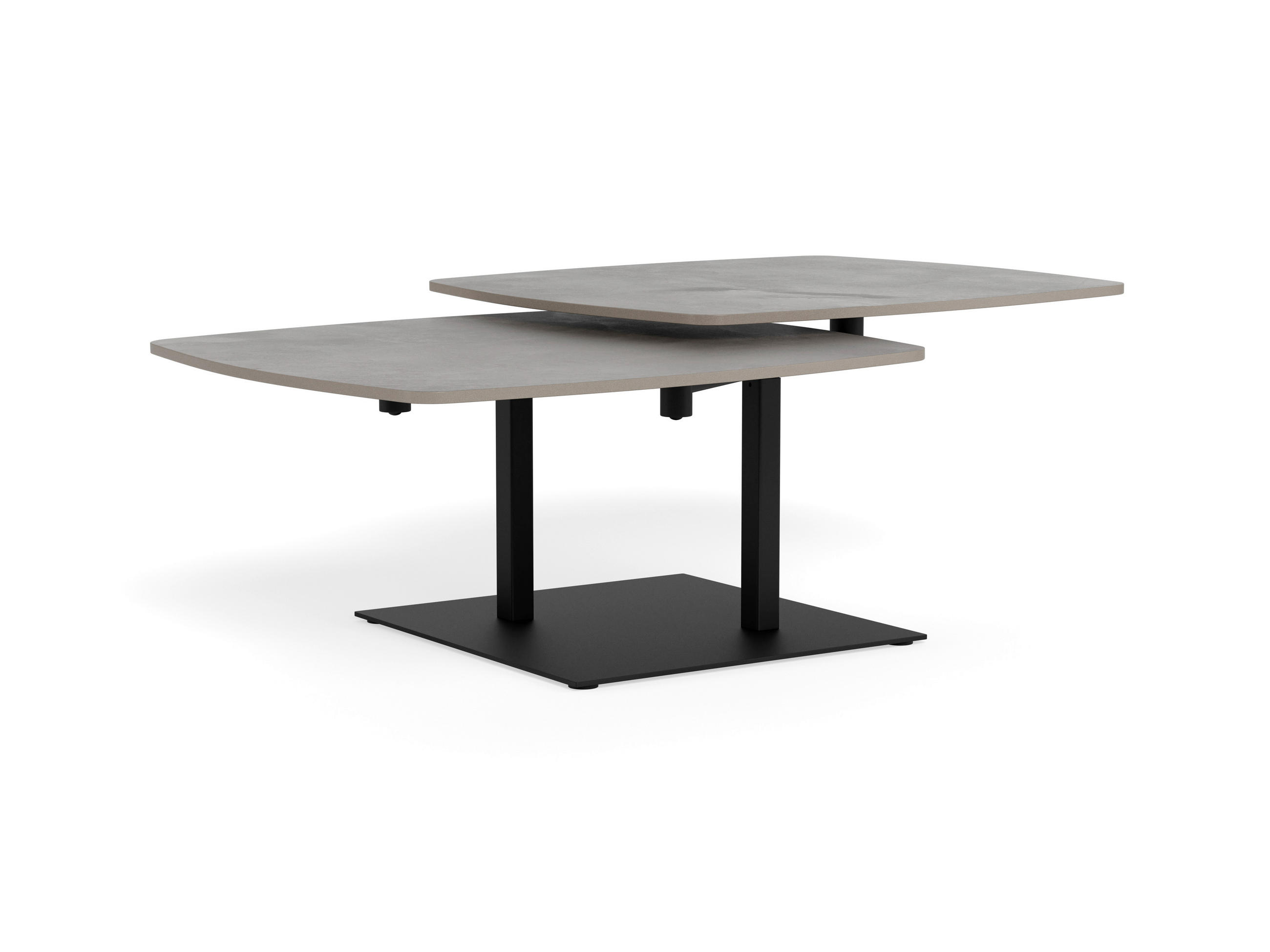 Mid.you Couchtisch Carballo Grau, Schwarz 70x40x122 cm