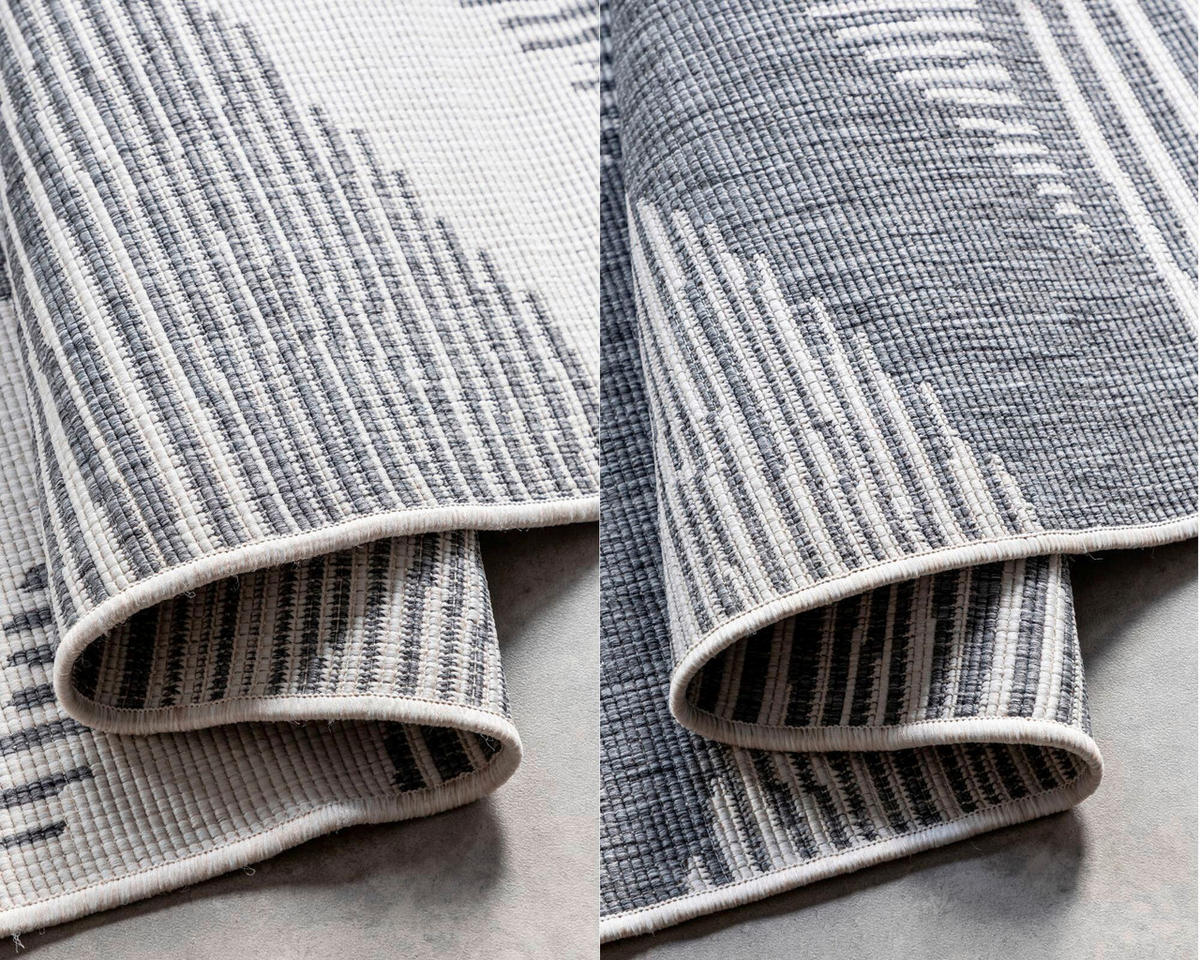 OUTDOORTEPPICH 80/150 cm Gemini Silberfarben, Weiß  - Silberfarben/Weiß, Design, Kunststoff (80/150cm)