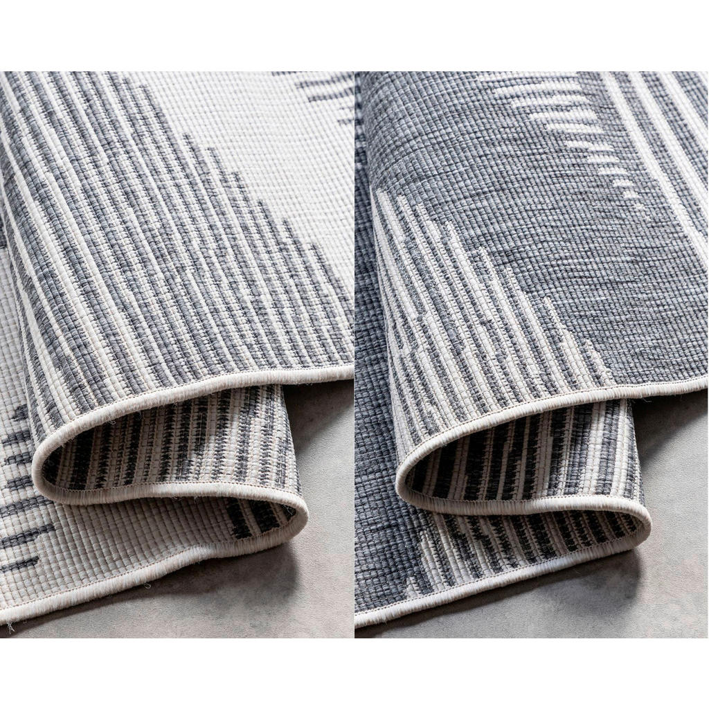 Thumbnail - Xxxl Outdoorteppich Gemini, Silber, Weiß, Kunststoff, geometrisch, rechteckig, 200x290 cm, Oeko-Tex® Standard 100, für F...