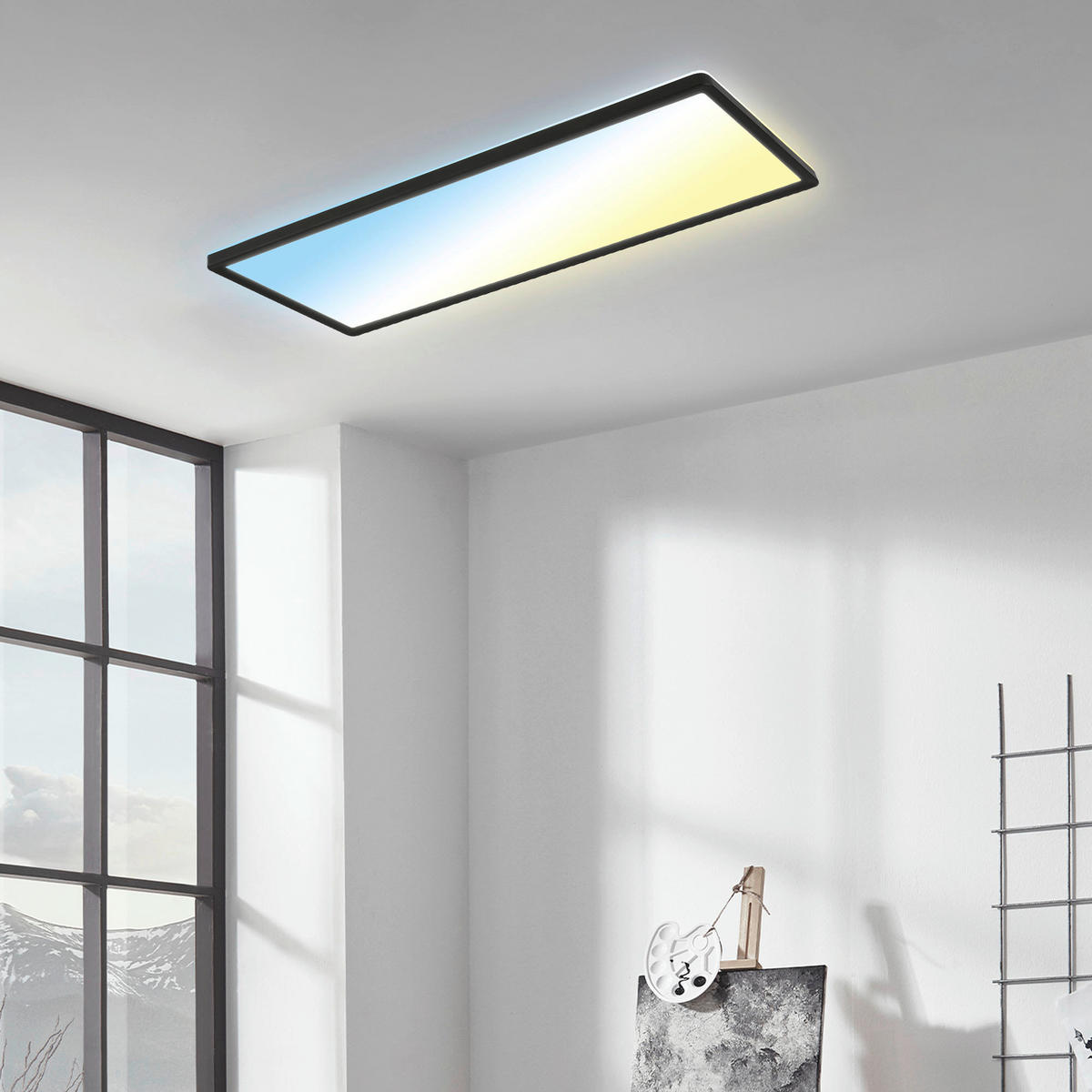 LED-PANEEL Slim 58/20/3 cm   - Schwarz, MODERN, Kunststoff (58/20/3cm)
