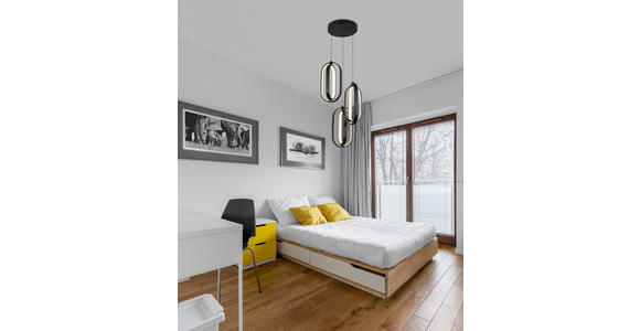 LED-HÄNGELEUCHTE 34/250 cm - Schwarz, Design, Kunststoff/Metall (34/250cm) - Novel