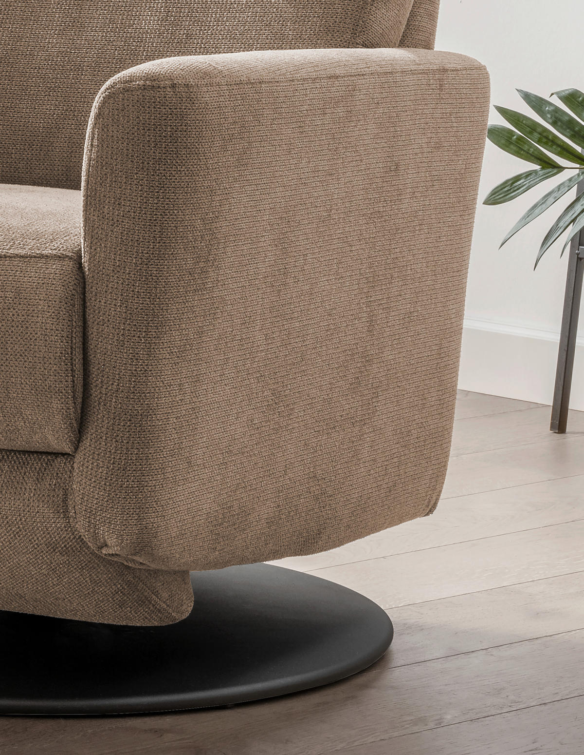 RELAXSESSEL in Textil Hellbraun  - Hellbraun/Schwarz, Modern, Textil/Metall (77/105/87-154cm) - Livetastic