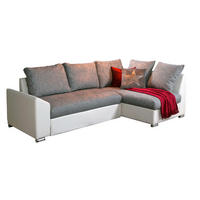 SEDEŽNA GARNITURA, siva, bela  - siva/bela, Design, kovina/tekstil (240/150cm) - Boxxx