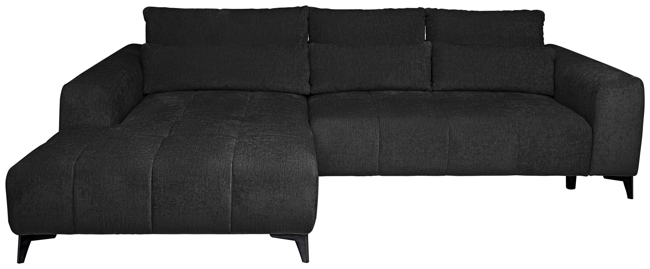 HÖRNSOFFA i chenille svart  - svart, Klassisk, textil/plast (222/279cm) - MID.YOU