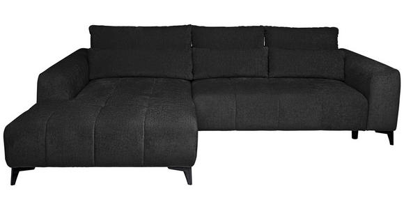 ECKSOFA  in Chenille Schwarz  222/279 cm  - Schwarz, KONVENTIONELL, Kunststoff/Textil (222/279cm) - Hom`in