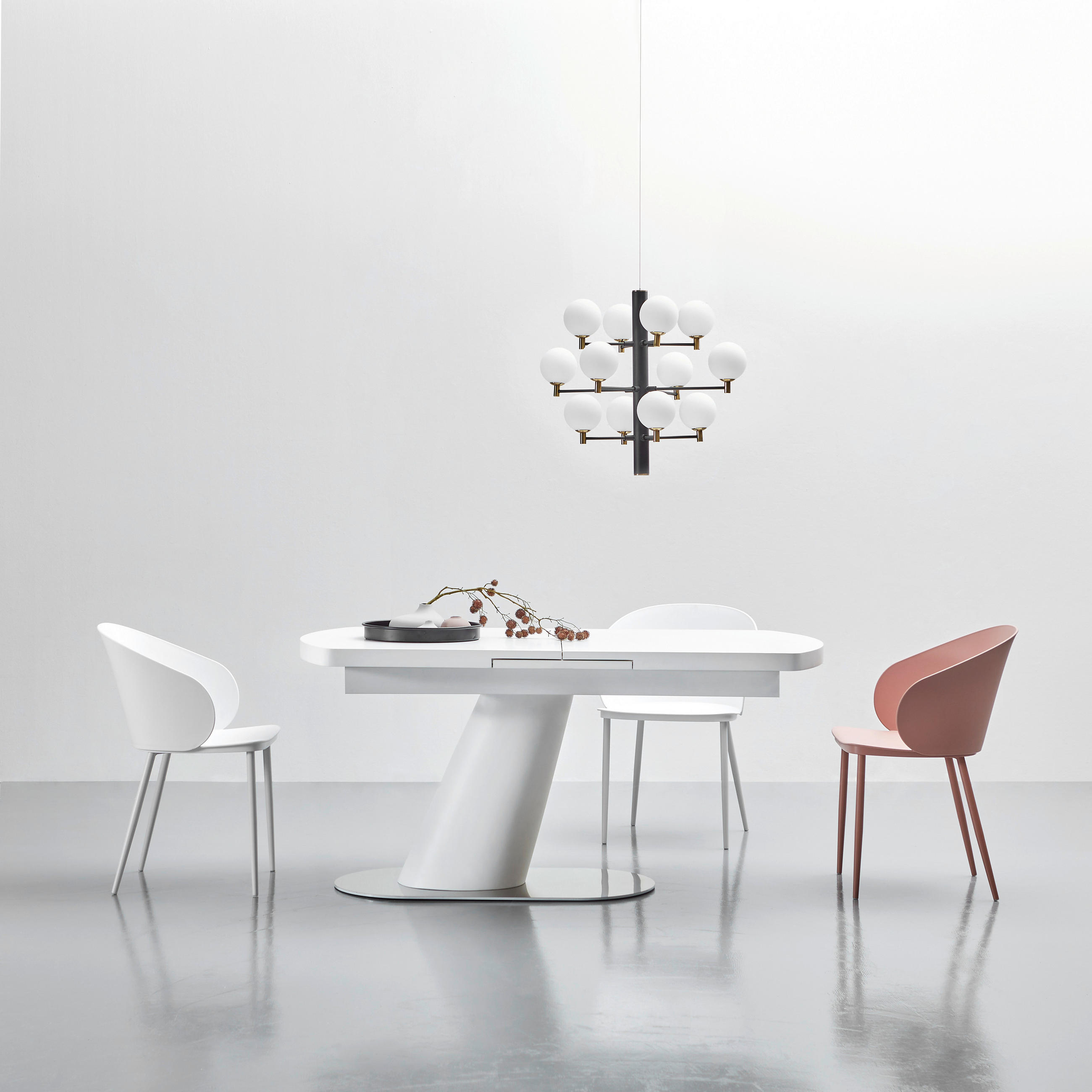 STOL ZA BLAGOVAONICU  bijela, boje oplemenjenog čelika  metal, drvni materijal      - bijela/boje oplemenjenog čelika, Moderno, drvni materijal/metal (160-200/90/76cm) - Livetastic