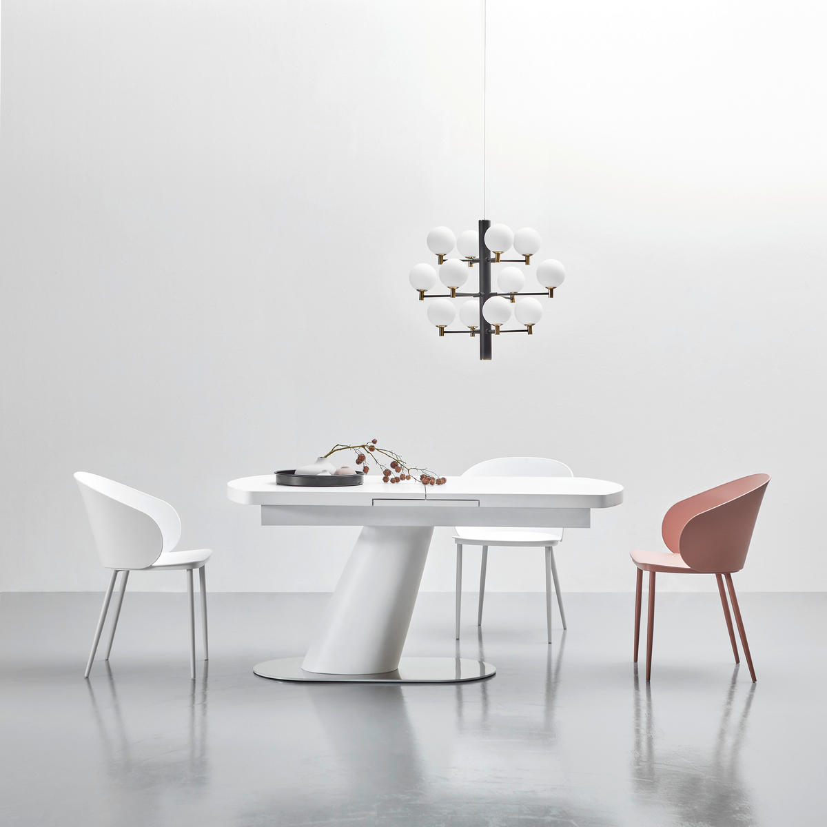 STOL ZA BLAGOVAONICU  bijela, boje oplemenjenog čelika  metal, drvni materijal      - bijela/boje oplemenjenog čelika, Moderno, drvni materijal/metal (160-200/90/76cm) - Livetastic