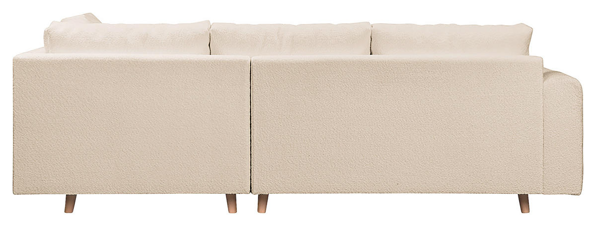 ECKSOFA Ariella Weiß Bouclé  - Naturfarben/Weiß, Design, Holz/Textil (231/161cm) - Livetastic
