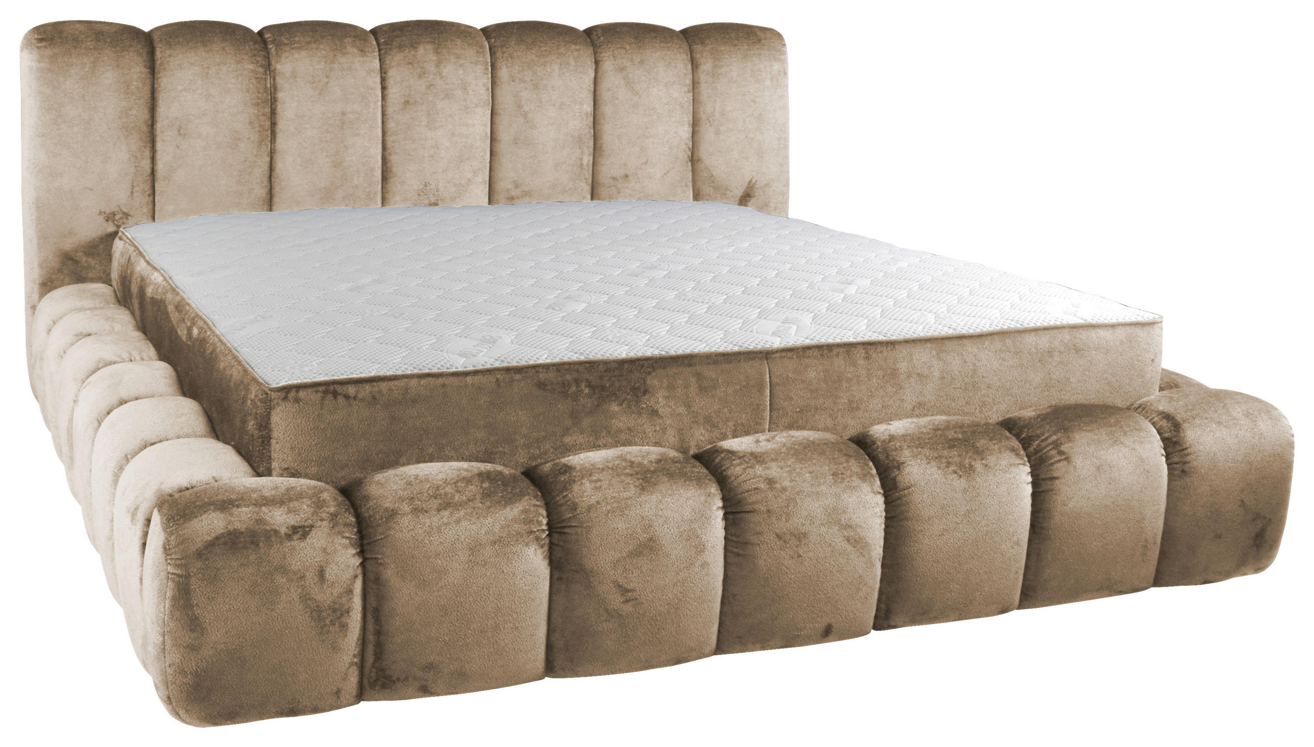 POLSTERBETT Lattenrost, Bettkasten Beige 180/200 cm  - Birkefarben/Beige, Trend, Holz/Kunststoff (180/200cm) - Esposa