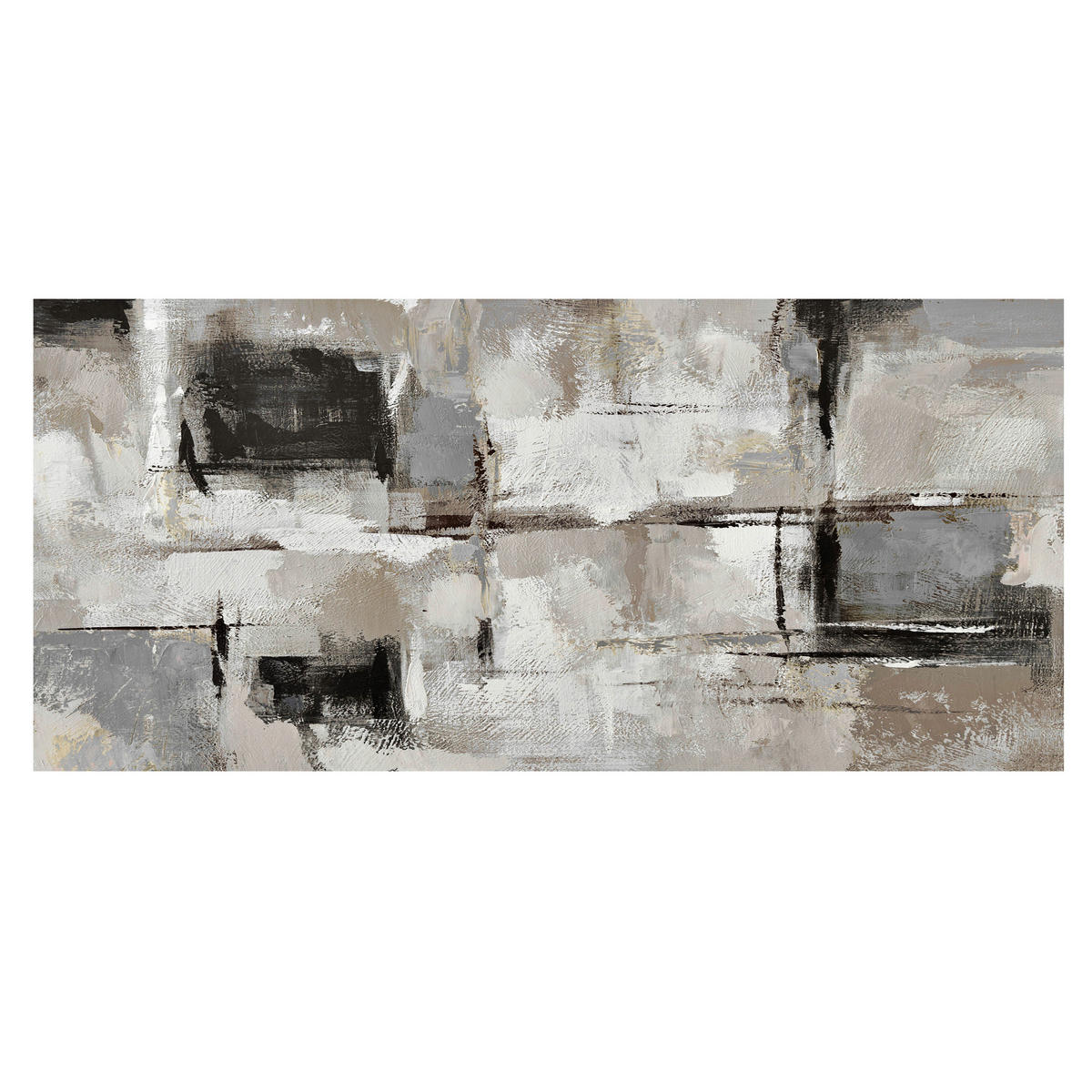 ÖLGEMÄLDE Abstraktes 150/70 cm  - Graubraun, Design, Holz/Kunststoff (150/70cm) - Monee