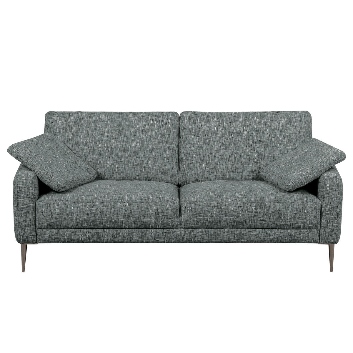 3-SITZER-SOFA SPRING in Webstoff Anthrazit Modern  - Anthrazit/Schwarzchrom, Design, Textil/Metall (187/85/92cm) - Livetastic