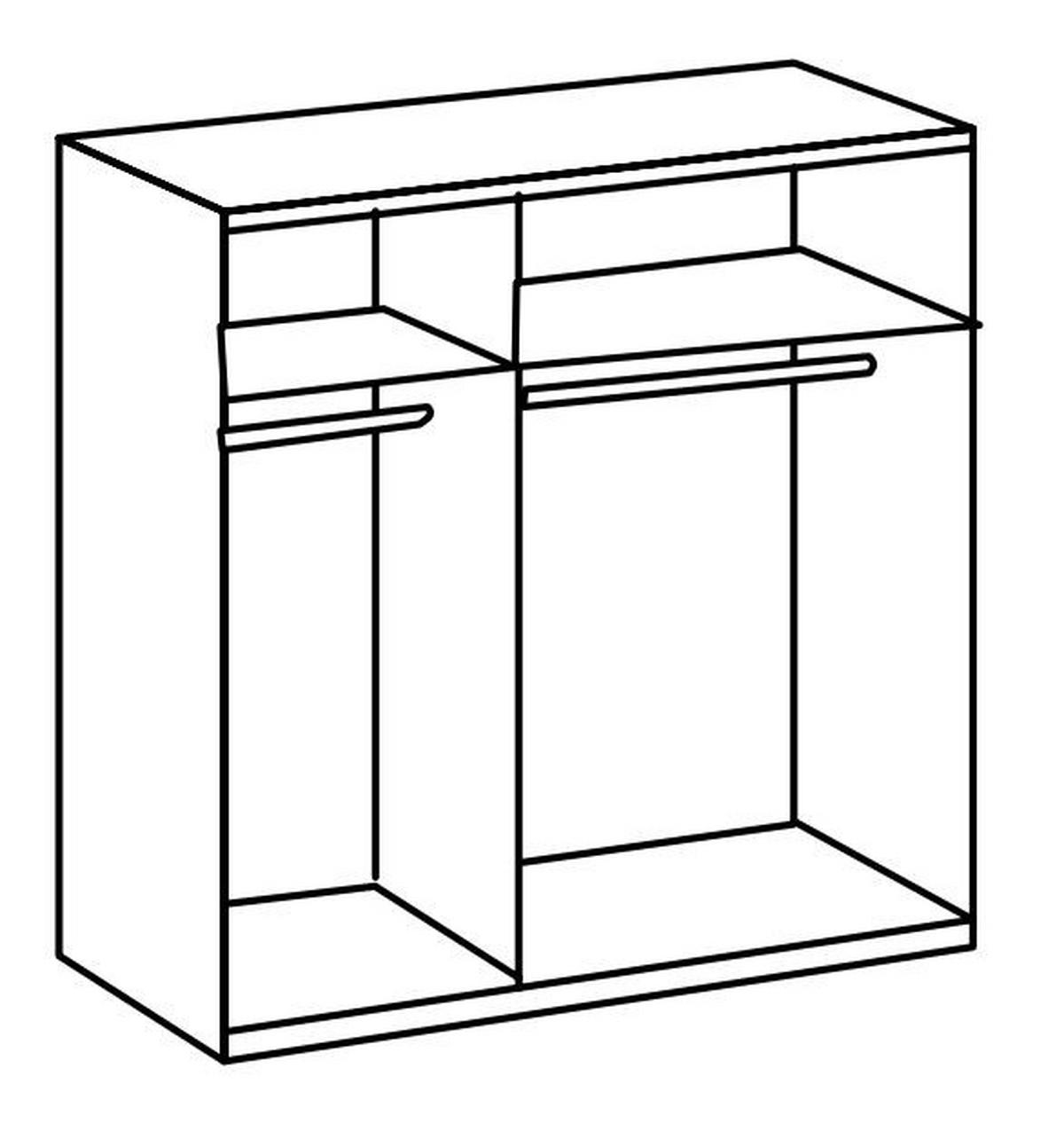 DREHTÜRENSCHRANK 150/216/58 cm 3-türig Grau, Weiß  - Chromfarben/Weiß, MODERN, Glas/Holzwerkstoff (150/216/58cm) - MID.YOU
