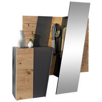 GARDEROBE 174/192,5/44,3 cm  - Wildeiche/Graphitfarben, Natur, Glas/Holz (174/192,5/44,3cm) - Voglauer