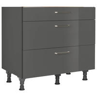 KOCHFELDUMBAUSCHRANK 90/87/56 cm  in Schieferfarben  - Schieferfarben/Edelstahlfarben, MODERN, Holzwerkstoff/Metall (90/87/56cm) - Nobilia