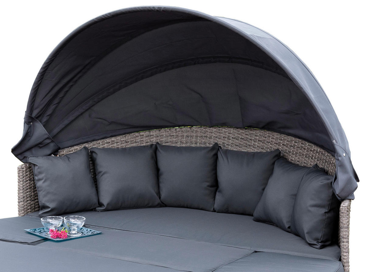 GARTENMUSCHEL 180/88/183 cm Aluminium  - Dunkelgrau/Grau, KONVENTIONELL, Kunststoff/Textil (180/88/183cm) - Gardenson
