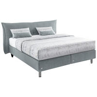 BOXSPRINGBETT 160/200 cm,  in Petrol, Matratze, Topper, H2 + H2 = mittel  - Petrol/Alufarben, Design, Textil/Metall (160/200cm) - RUF Betten