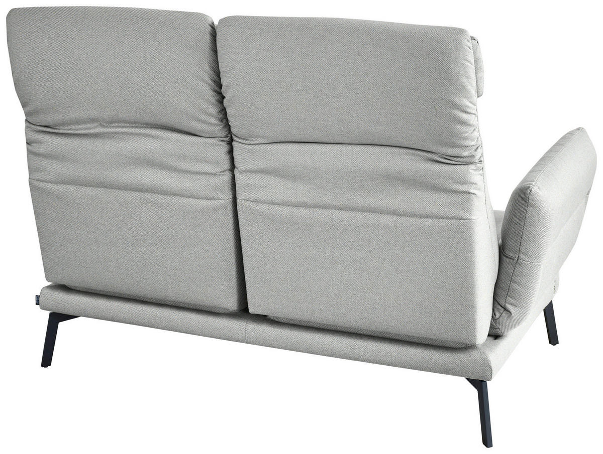 2-SITZER-SOFA Flachgewebe Hellgrau  - Hellgrau/Schwarz, Design, Textil/Metall (178-226/83-113/96-177cm) - Dieter Knoll