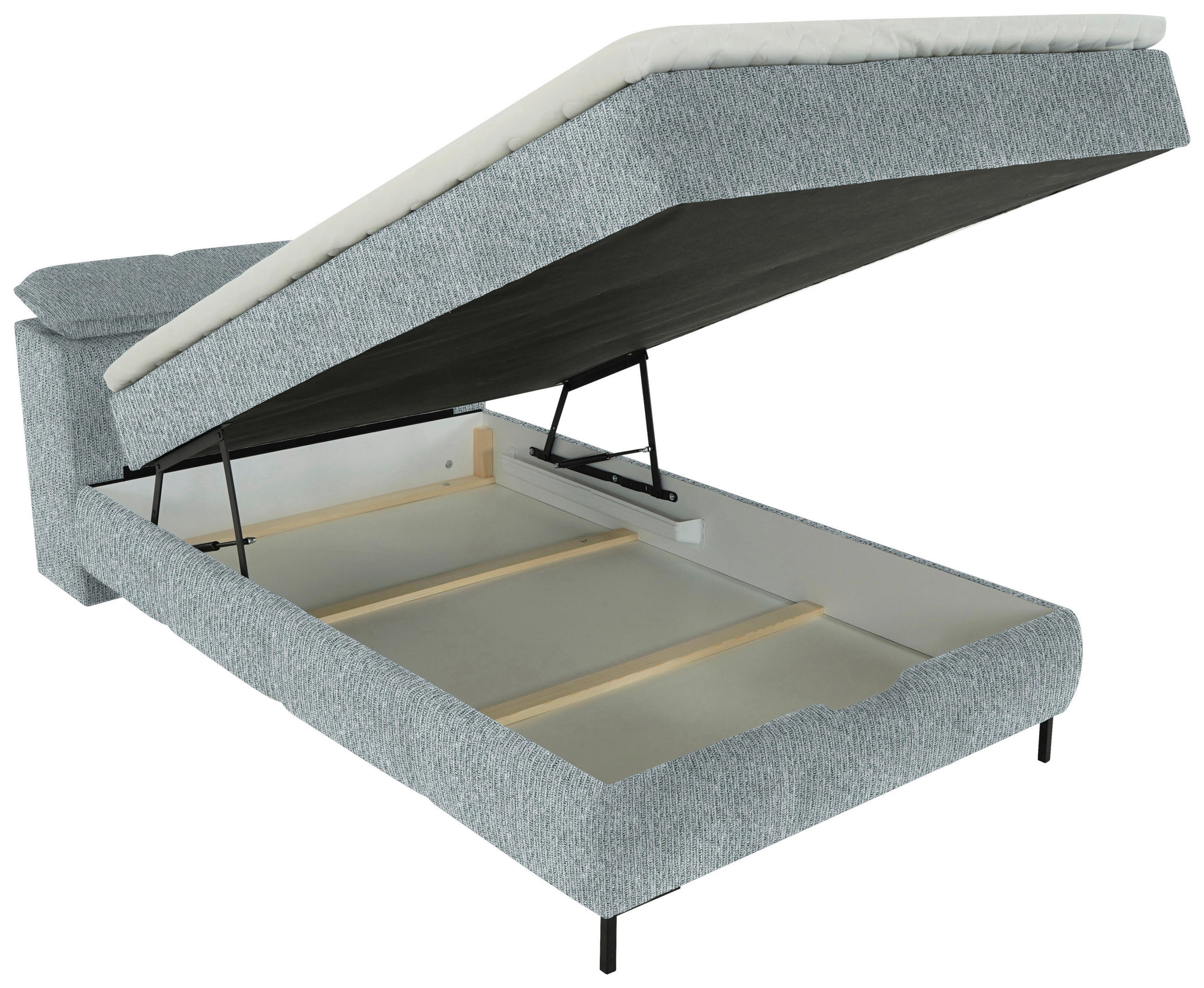 BOXBETT 120/200 cm  in Grau  - Schwarz/Grau, KONVENTIONELL, Holz/Holzwerkstoff (120/200cm) - Xora