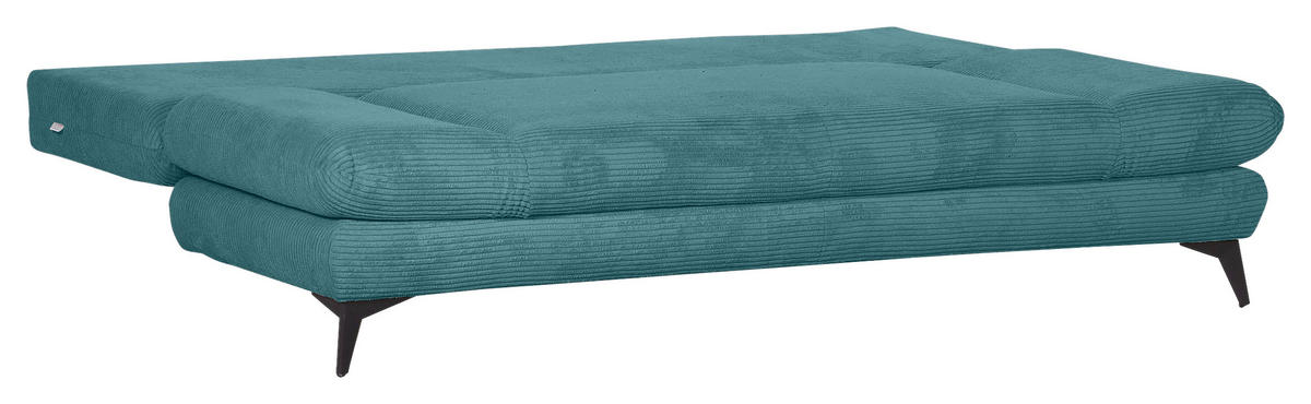 SCHLAFSOFA Cord Petrol  - Petrol/Schwarz, KONVENTIONELL, Textil/Metall (200/78/95cm) - home24