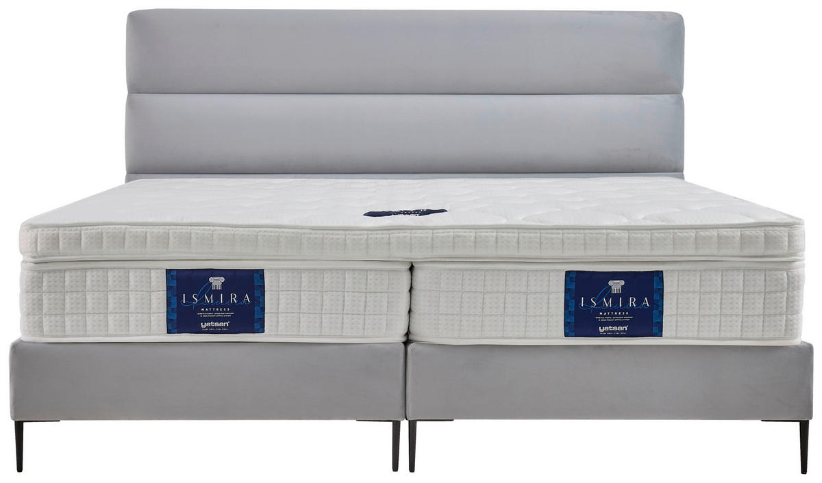 POSTEL BOXSPRING, 180/200 cm, světle šedá - černá/světle šedá, Moderní, kov/kompozitní dřevo (180/200cm) - MID.YOU