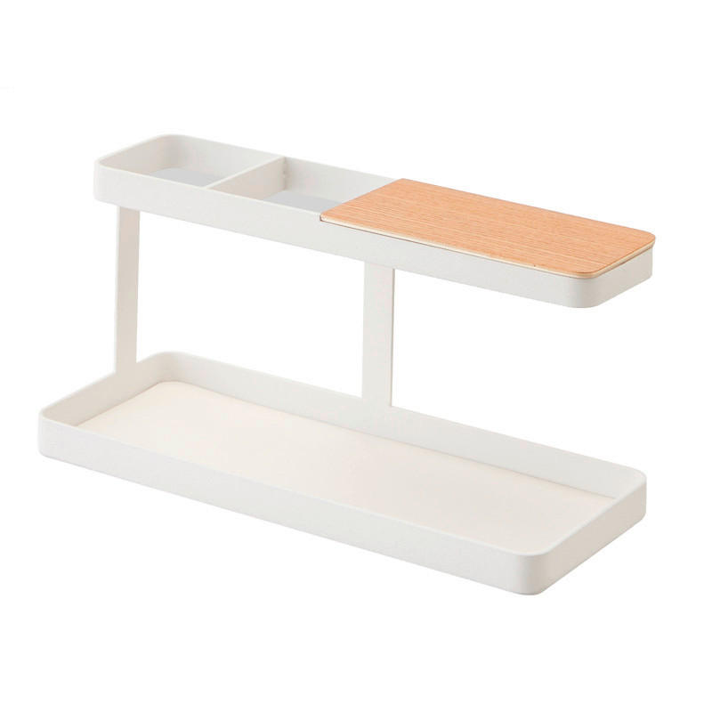 TISCHORGANIZER 24,5/9,7/11,3 cm  - Weiss, Basics, Holz/Metall (24,5/9,7/11,3cm)