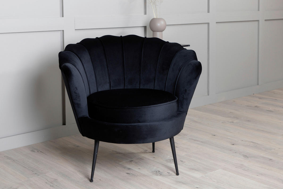 SESSEL in Schwarz  - Schwarz, Design, Textil/Metall (83/76/77cm) - Livetastic