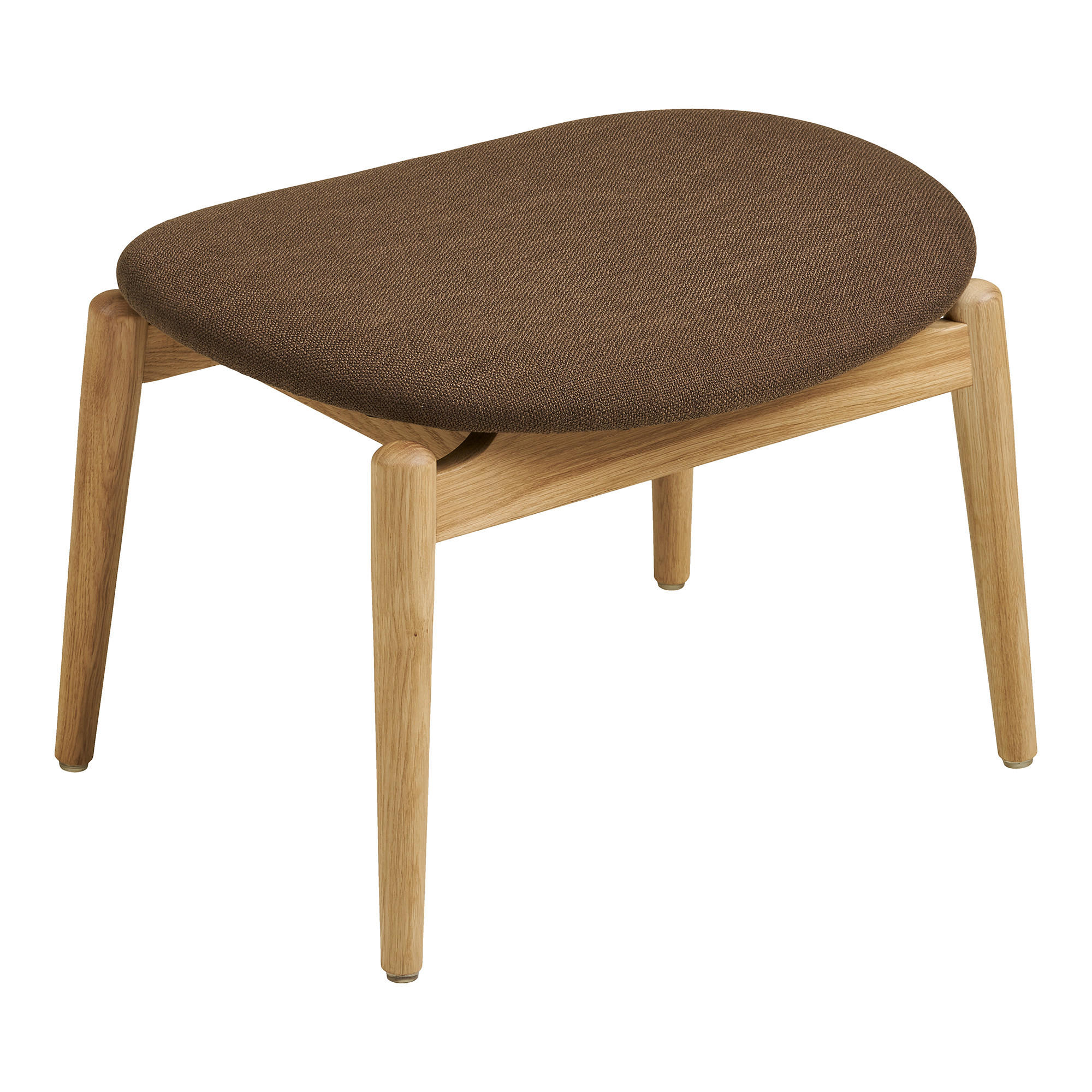 HOCKER Olvera Braun  - Eichefarben/Braun, Basics, Holz/Textil (43/53,5/38cm)