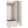 GARDEROBE 5-teilig  in 114/197/40 cm  - Kaschmir/Eichefarben, Design, Glas/Holzwerkstoff (114/197/40cm) - Xora
