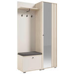 GARDEROBE 5-teilig  in 114/197/40 cm  - Kaschmir/Eichefarben, Design, Glas/Holzwerkstoff (114/197/40cm) - Xora
