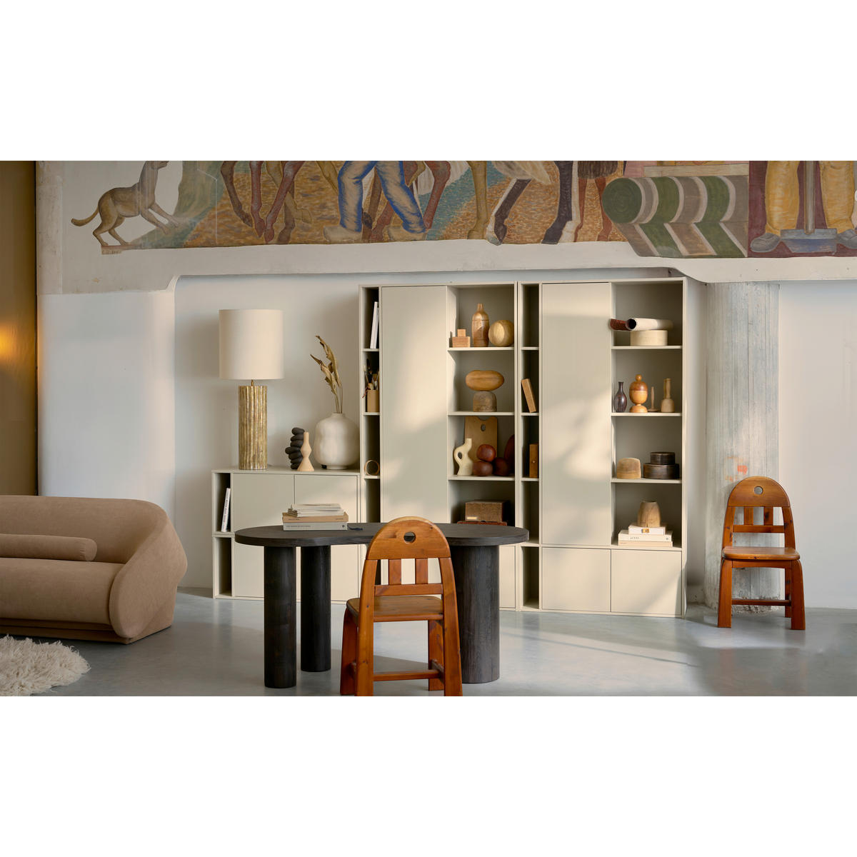 LOWBOARD Settle down 108/45/44 cm  stehend, spiegelbildliche Montage möglich  - Grau, Design, Holz (108/45/44cm) - Livetastic