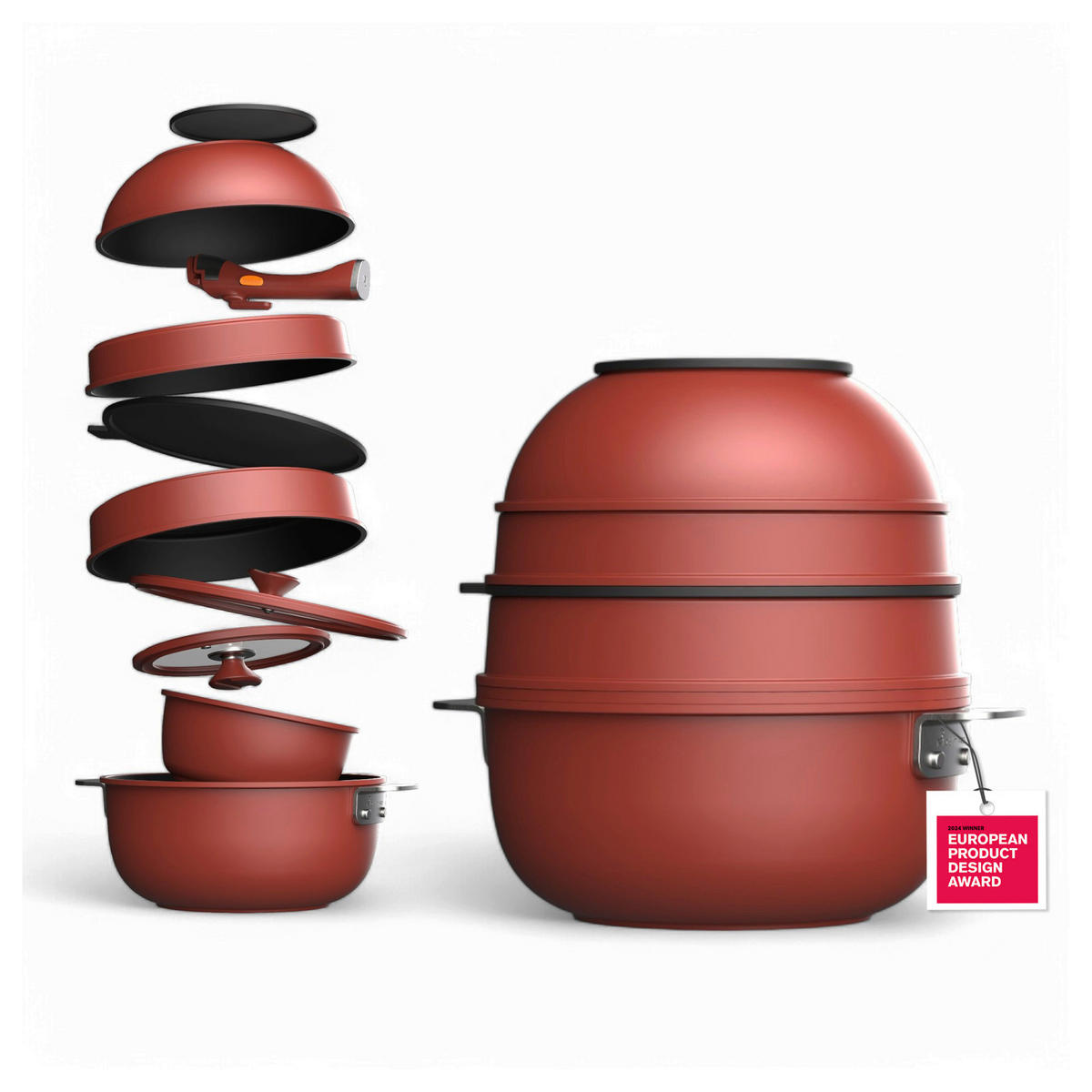 KOCHTOPFSET SHARE PLAY 10-teilig  - Rot/Schwarz, Basics, Glas/Metall (30.3/32/32.6cm) - Masterpro