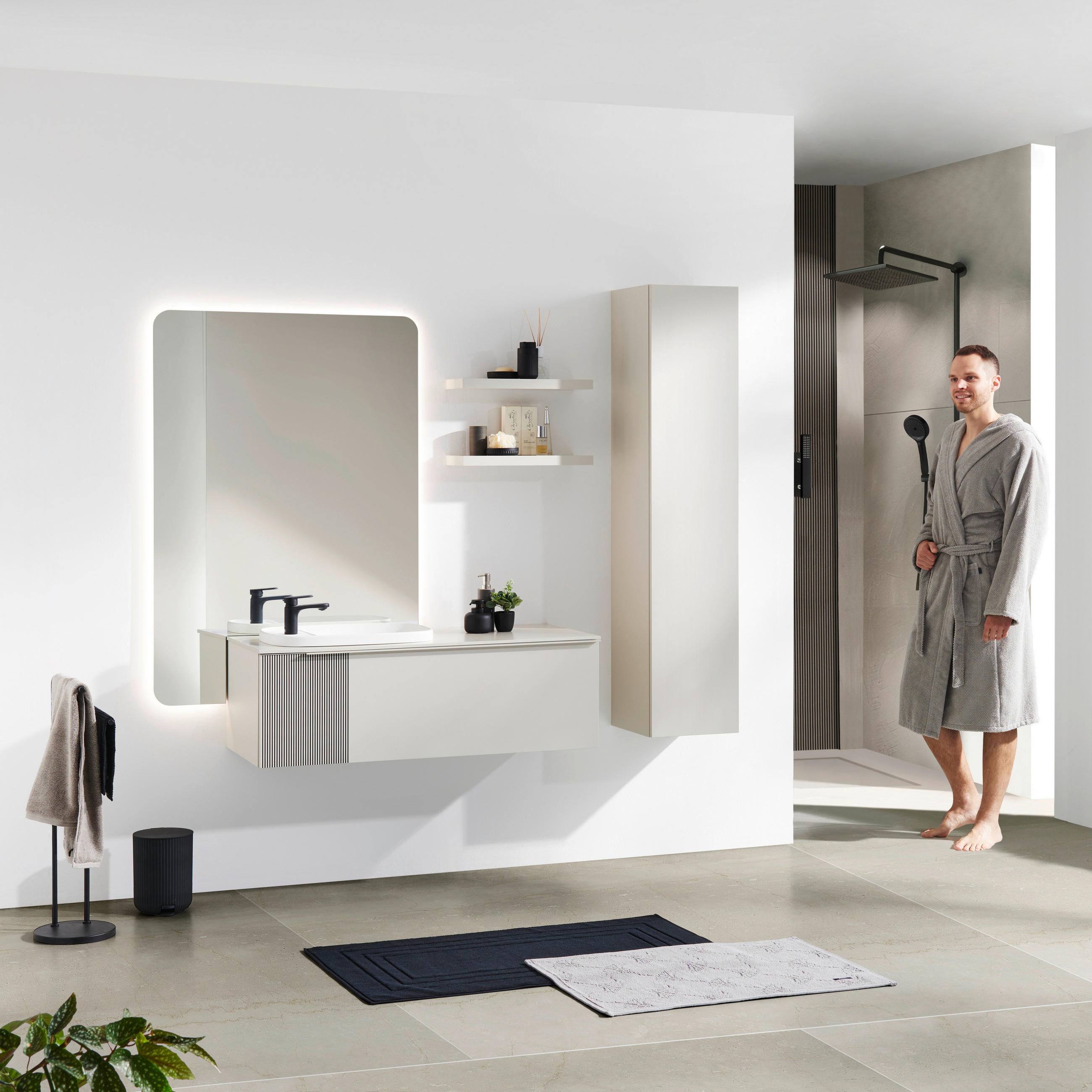 BADEZIMMER  in 120 cm  - Naturfarben, Design, Glas/Holzwerkstoff (120cm) - Dieter Knoll