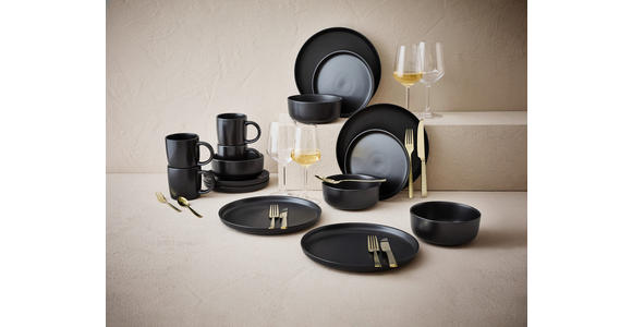 KOMBISERVICE Schwarz Salerno 16-teilig 4 Personen  - Schwarz, Trend, Keramik - Novel