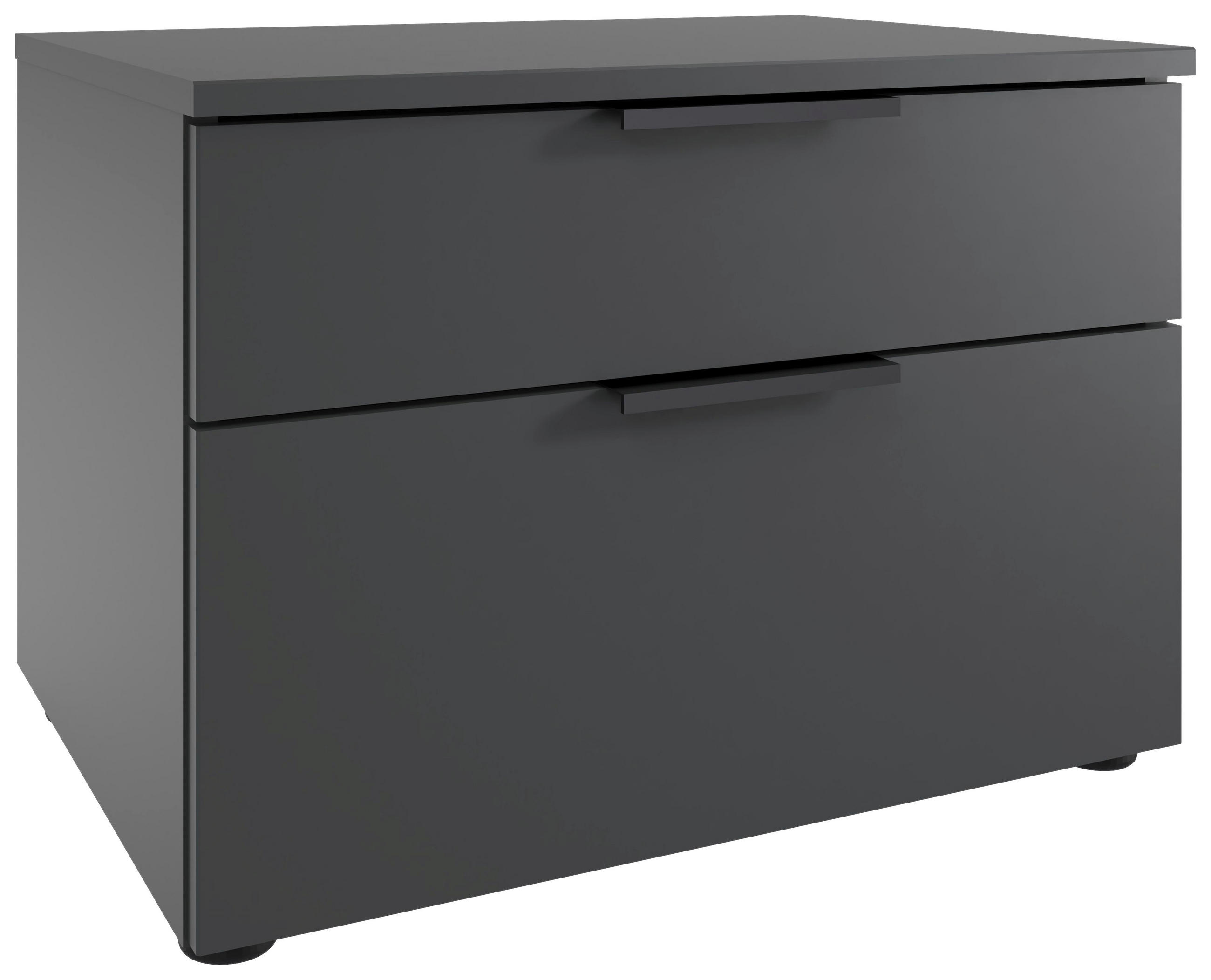 NACHTKÄSTCHEN 54/44/41 cm in Graphitfarben - Schwarz/Graphitfarben, Design, Holzwerkstoff/Kunststoff (54/44/41cm) - Boxxx