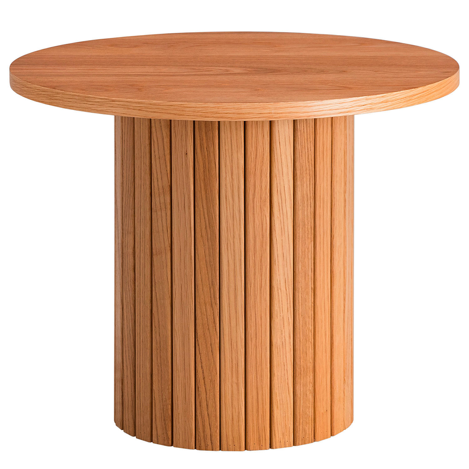 BEISTELLTISCH 50/50/40 cm Eiche furniert Eichefarben rund  - Eichefarben, Natur, Holz/Holzwerkstoff (50/50/40cm) - home24