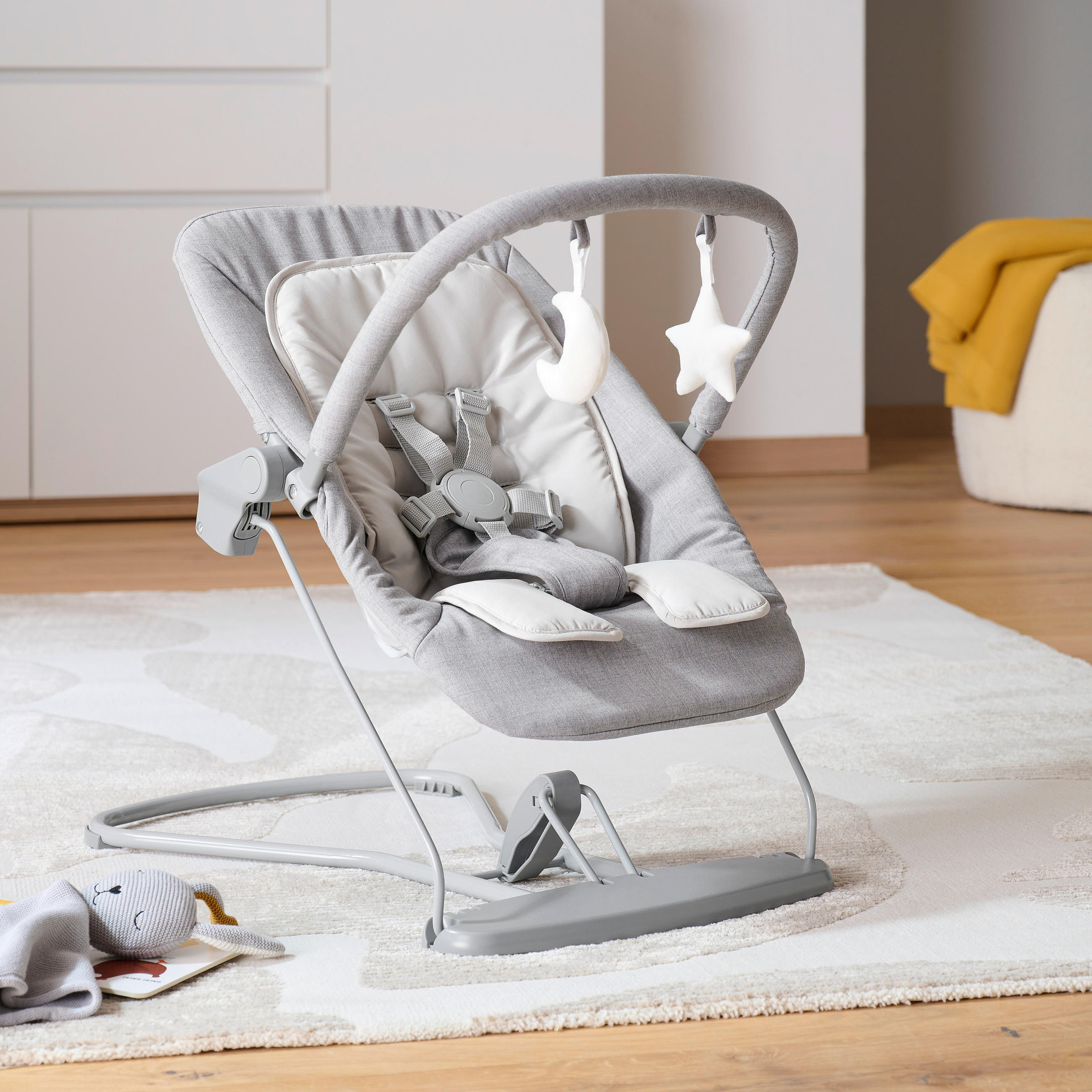HOUPÁTKO PRO MIMINKO - šedá, Basics, kov/textil (66/45/48-58cm) - My Baby Lou