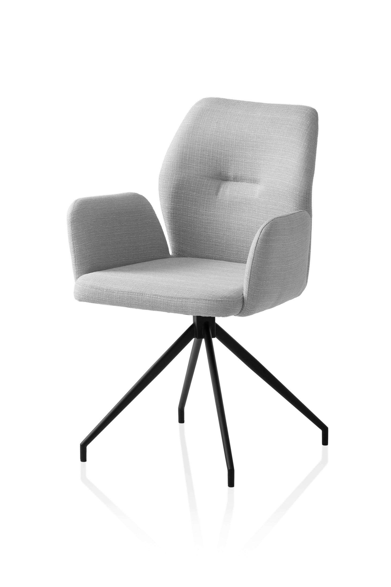 ARMLEHNSTUHL  in Webstoff  - Hellgrau/Schwarz, MODERN, Textil/Metall (59/88/58cm) - Livetastic