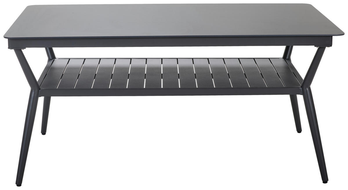 GARTENTISCH 140/90/66 cm Metall, Kunststoff, Keramik rechteckig  - Dunkelgrau/Anthrazit, Design, Keramik/Kunststoff (140/90/66cm) - Amatio