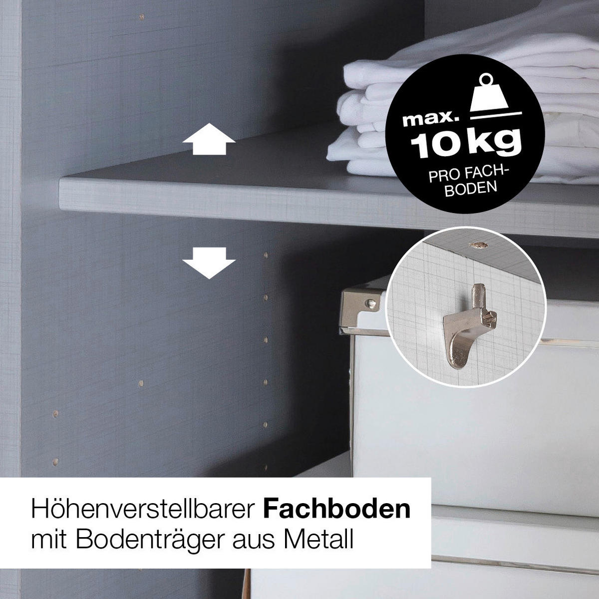 SCHWEBETÜRENSCHRANK Graphitfarben  - Schwarz/Graphitfarben, Konventionell, Glas/Holzwerkstoff (313/236/65cm) - Carryhome