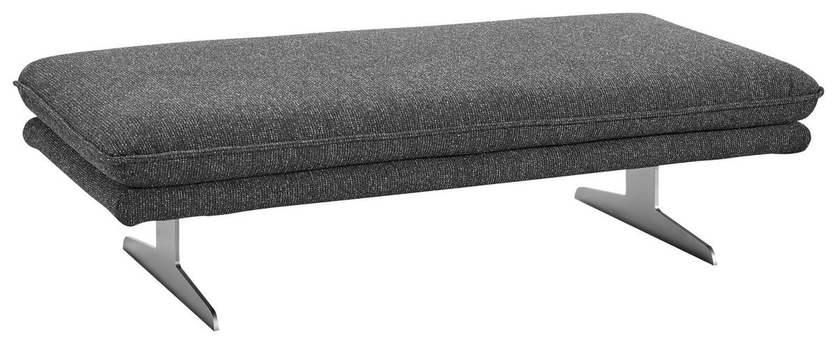ECKSOFA Webstoff Anthrazit  - Chromfarben/Anthrazit, Design, Textil/Metall (291/164cm) - Chilliano