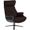 RELAXSESSEL in Holz, Leder Dunkelbraun, Schwarz  - Dunkelbraun/Schwarz, Design, Leder/Holz (79/111/83cm) - Conform