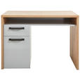 JUGENDSCHREIBTISCH 111,6/60,2/76,7 cm Stauraum  - Dunkelgrau/Eichefarben, MODERN, Holzwerkstoff/Metall (111,6/60,2/76,7cm) - Xora