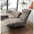 ECKSOFA Taupe Flachgewebe  - Taupe/Schwarz, Design, Textil/Metall (176-217/279-327cm) - Dieter Knoll